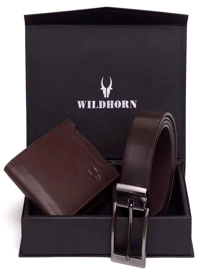 WildHorn Leather Wallet And Classic Belt Combo For Men, Brown - Image 2